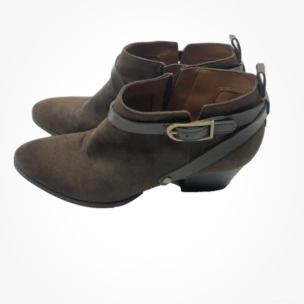 Franco Sarto Giada Faux Suede Buckle Booties